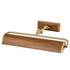 Elstead Lighting Winchfield mittlere Bilderleuchte Messing antik Eichenholz-Optik