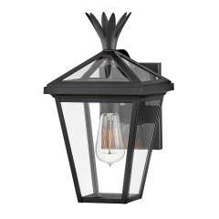 Elstead Lighting Palma Au�enwandleuchte klein 1-flammig E27 in Schwarz mit Klarglas