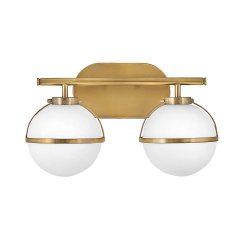 Elstead Lighting Hollis Wandleuchte 2-flammig Messing antik Opalglas IP44