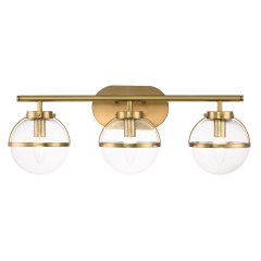 Elstead Lighting Hollis Wandleuchte 3-flammig Messing antik Blasenglas IP44