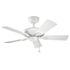 Elstead Lighting Kevlar Deckenventilator 107cm IP44 in Mattwei� f�r Au�enbereiche