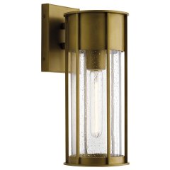 Elstead Lighting Camillo Au�enwandleuchte mittel 1-flammig in Painted Natural Brass mit Saatglas
