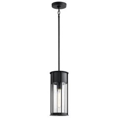 Elstead Lighting Camillo Au�enpendelleuchte 1-flammig in Textured Black mit Saatglas