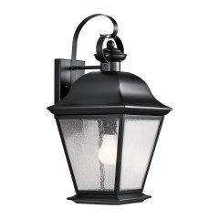 Elstead Lighting Mount Vernon gro�e Au�en-Wandleuchte E27 495mm Schwarz IP44