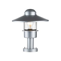 Elstead Lighting Klampenborg Sockelleuchte 1-flammig E27 in Silber Edelstahl mit Klarglas
