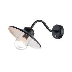 Elstead Lighting Klampenborg Au�enwandleuchte mit PIR E27 in Schwarz Edelstahl mit Klarglas