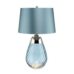 Elstead Lighting Lena Tischleuchte Blau Dual-Lit mit enteneiblauem Schirm