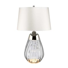 Elstead Lighting Lena Tischleuchte Rauchgrau Dual-Lit mit cremewei�em Schirm
