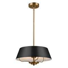 Elstead Lighting Luella Duo-Mount Pendelleuchte 3-flammig Schwarz Messing