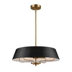 Elstead Lighting Luella Duo-Mount Pendelleuchte 4-flammig Schwarz Messing