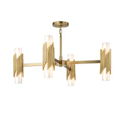 Elstead Lighting Marvele Kronleuchter 8-flammig Messing antik Opalglas