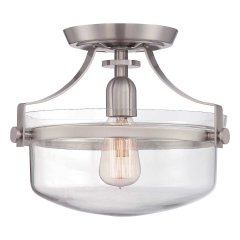 Elstead Lighting Penn Station 1-flammige Deckenleuchte E27 Nickel geb�rstet