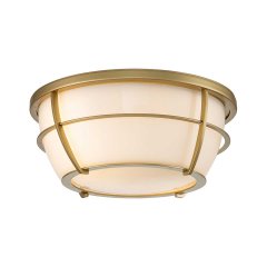 Elstead Lighting Chance 2-flammige Bad-Deckenleuchte E27 Naturmessing IP44