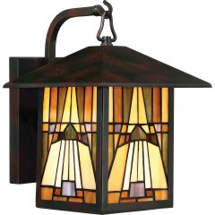 Elstead Lighting Quoizel Inglenook Wandleuchte mittel E27 Bronze IP44
