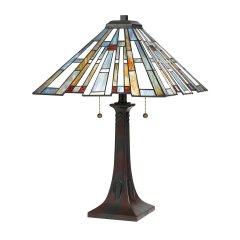 Elstead Lighting Maybeck Tischleuchte 2-flammig E27 Bronze
