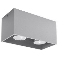 Sollux Lighting QUAD Deckenleuchte grau 2x GU10 Aluminium