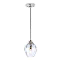 Elstead Lighting Tiber Pendelleuchte E27 Nickel Klarglas