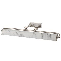 Elstead Lighting Winchfield gro�e Bilderleuchte Nickel poliert wei�e Marmor-Optik