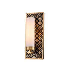 Elstead Lighting Ziggy Wandleuchte E14 IP44 Gold / Opalglas